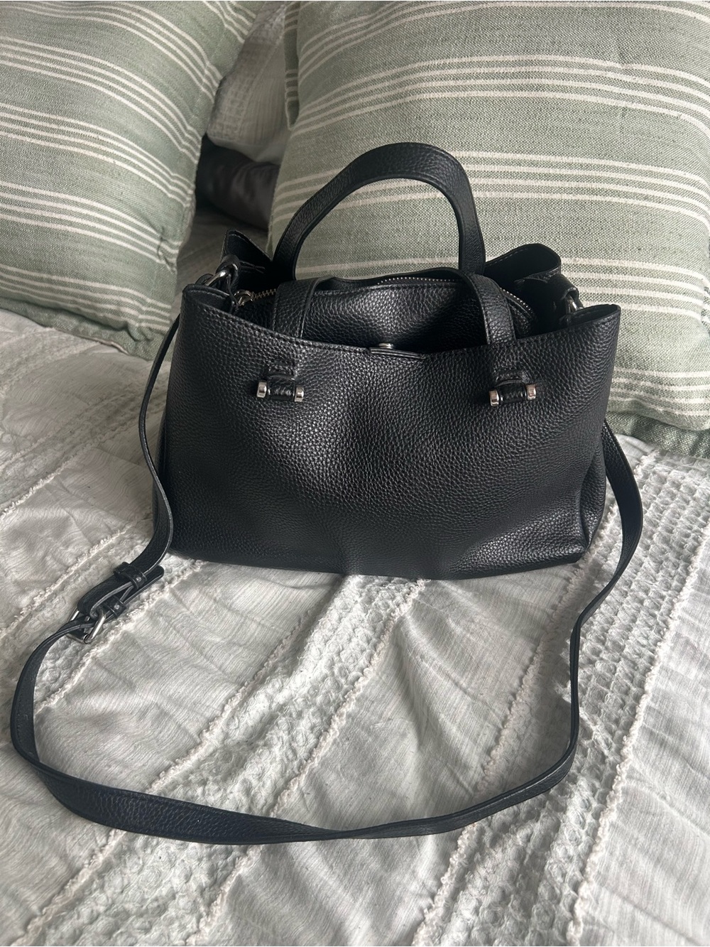 Zara Black Leather Women's Handbag